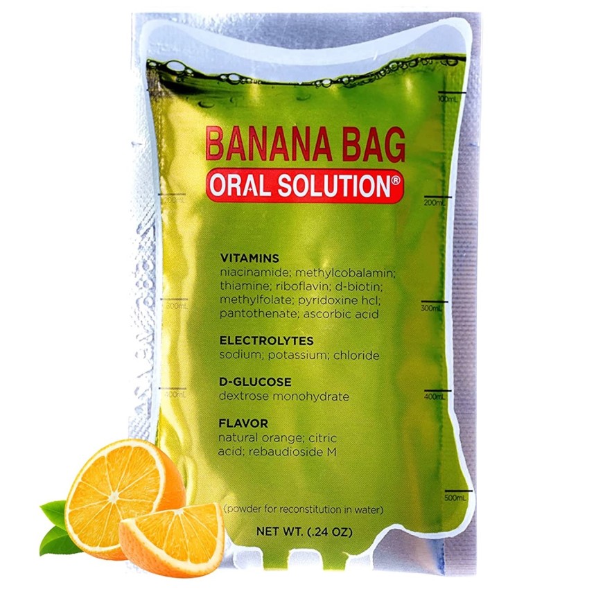 Banana Bag Oral Solution: Sweet Orange Electrolyte & Vitamin Powder