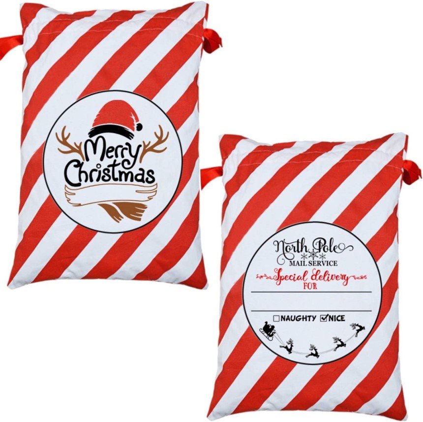 Tmflexe 2 Pack Santa Sack Personalized Large Christmas Bags